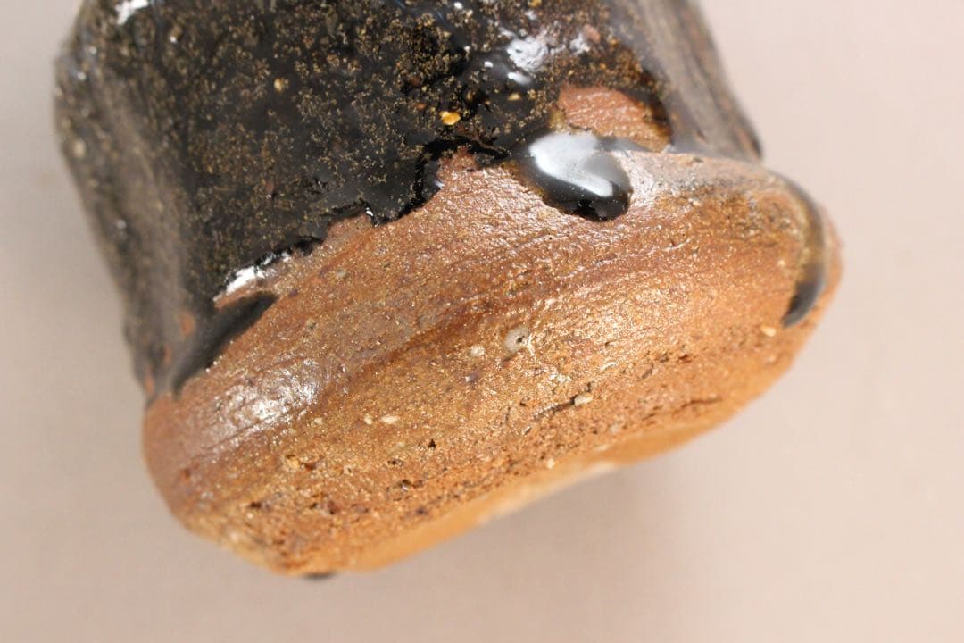 No5163 三里窯　浜本洋好　唐津花入　高さ13cm 共箱　古美術　送料無料