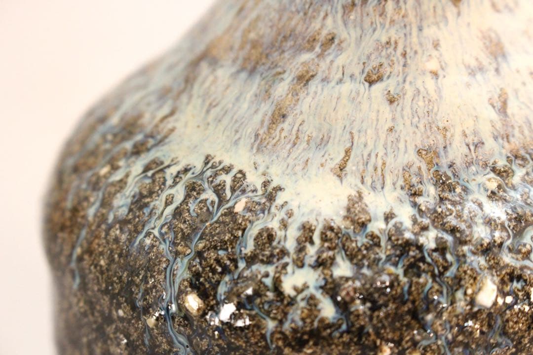 No5163 三里窯　浜本洋好　唐津花入　高さ13cm 共箱　古美術　送料無料