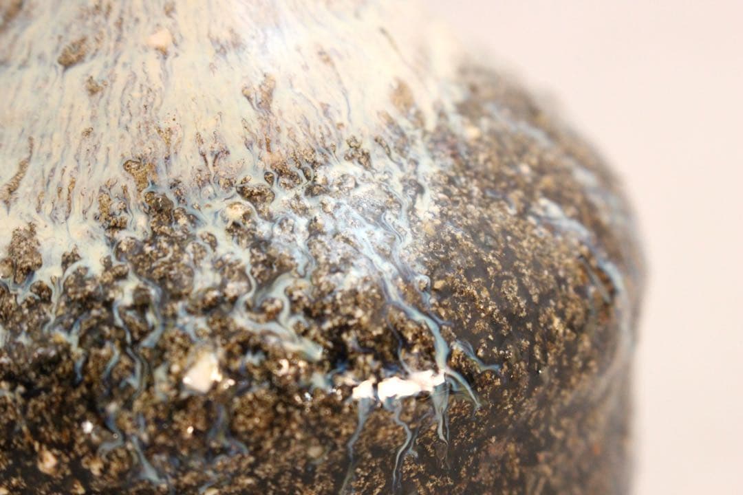 No5163 三里窯　浜本洋好　唐津花入　高さ13cm 共箱　古美術　送料無料