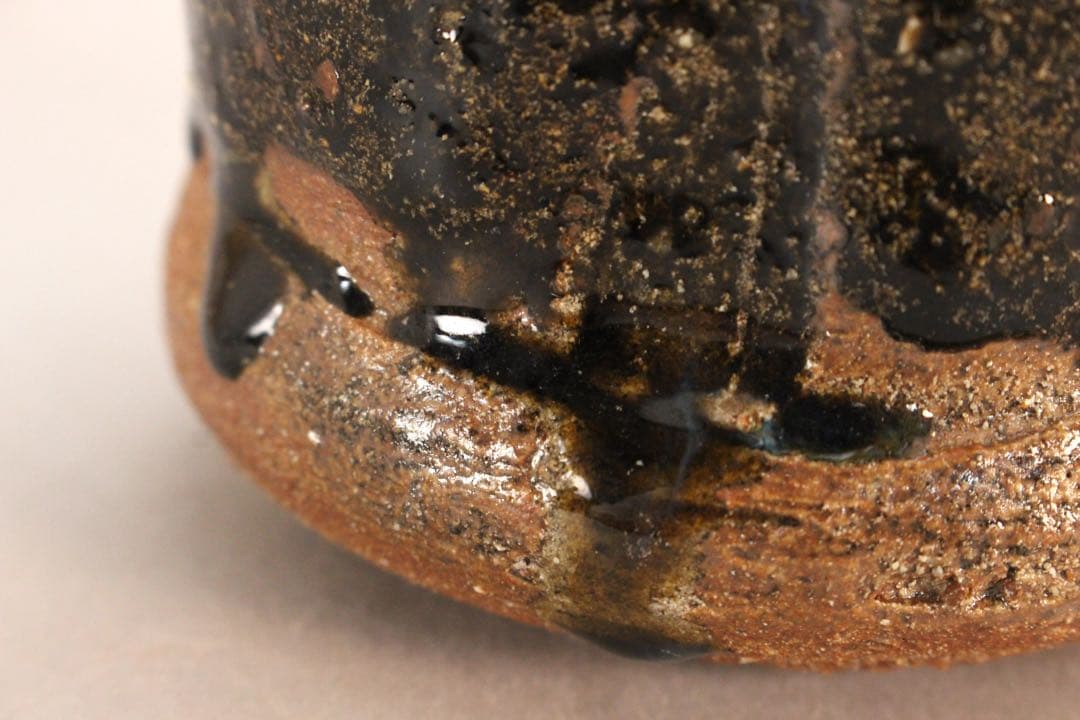 No5163 三里窯　浜本洋好　唐津花入　高さ13cm 共箱　古美術　送料無料