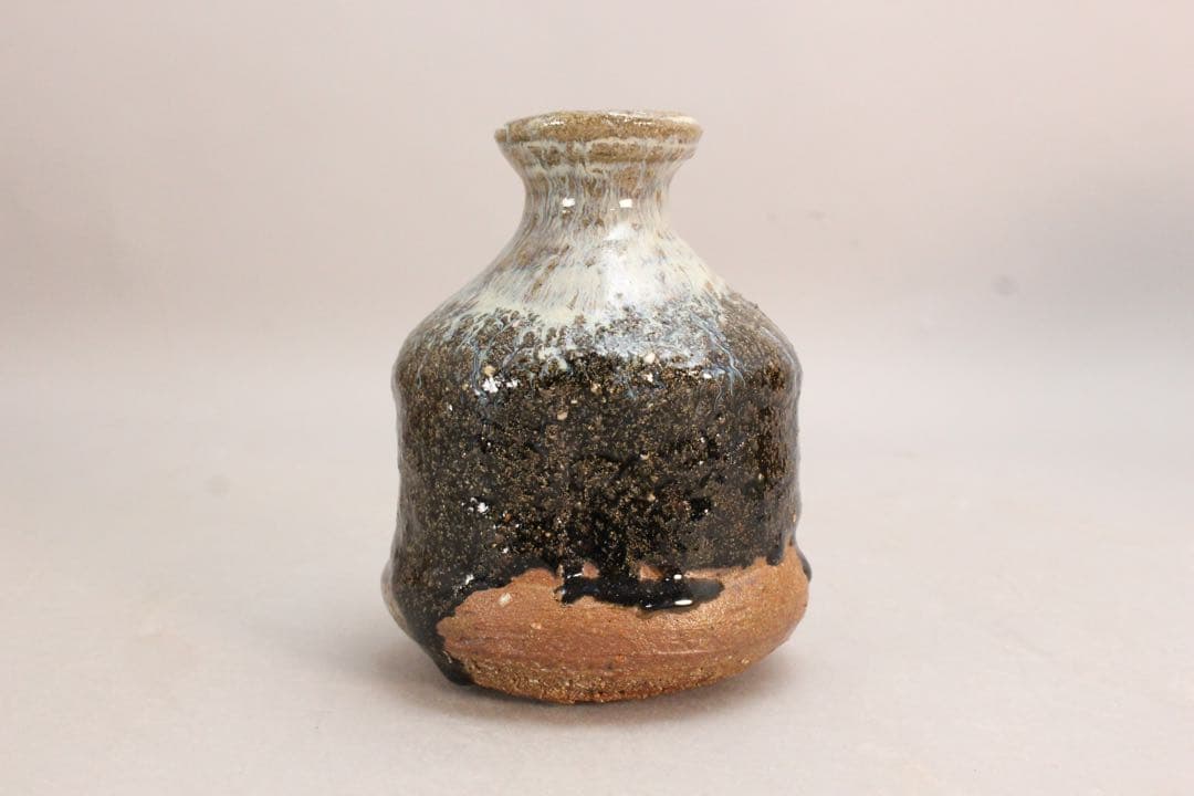 No5163 三里窯　浜本洋好　唐津花入　高さ13cm 共箱　古美術　送料無料