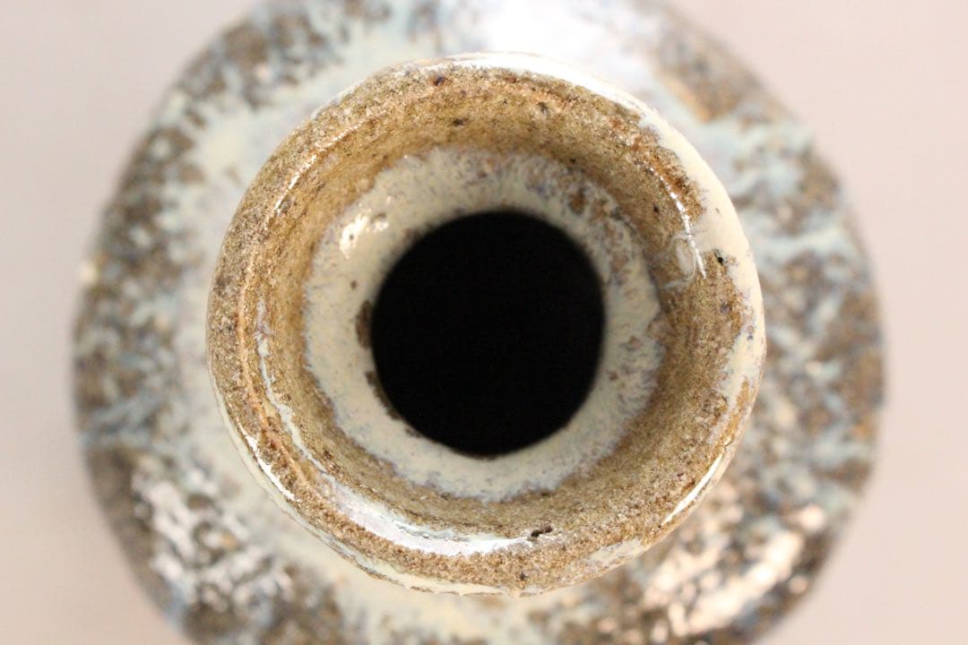 No5163 三里窯　浜本洋好　唐津花入　高さ13cm 共箱　古美術　送料無料