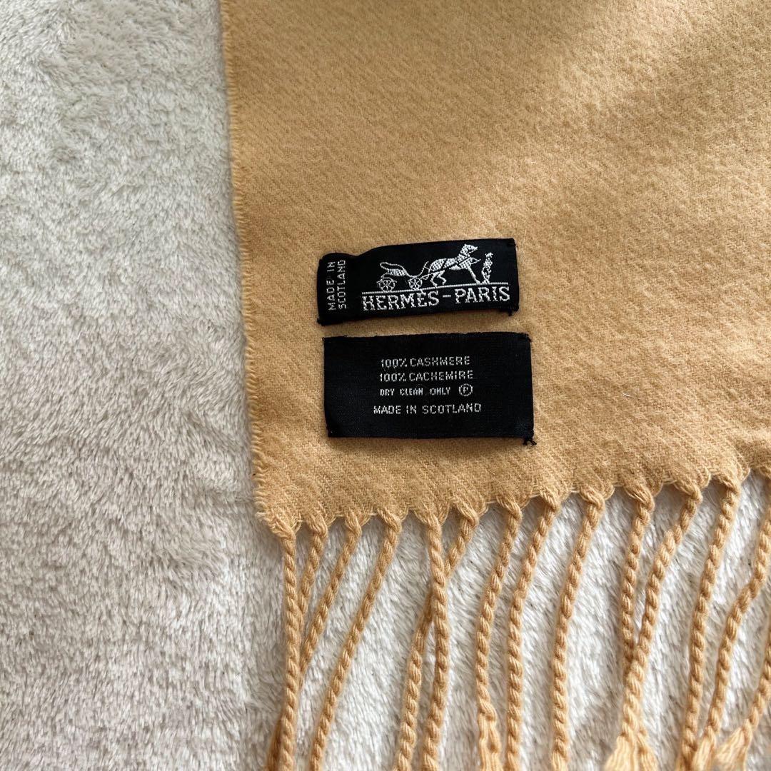 エルメス HERMES マフラー　カシミヤ100% 大判　ベージュ
