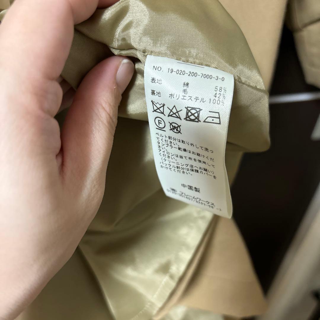スピックアンドスパン　ツイルオーバートレンチコート　ベージュ　ブラウン