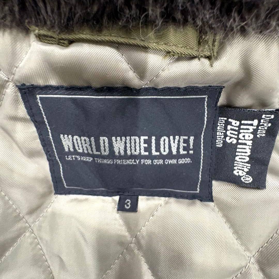 極美品WORLD WIDE LOVE! フード付N-3Bミリタリーコートラクーン