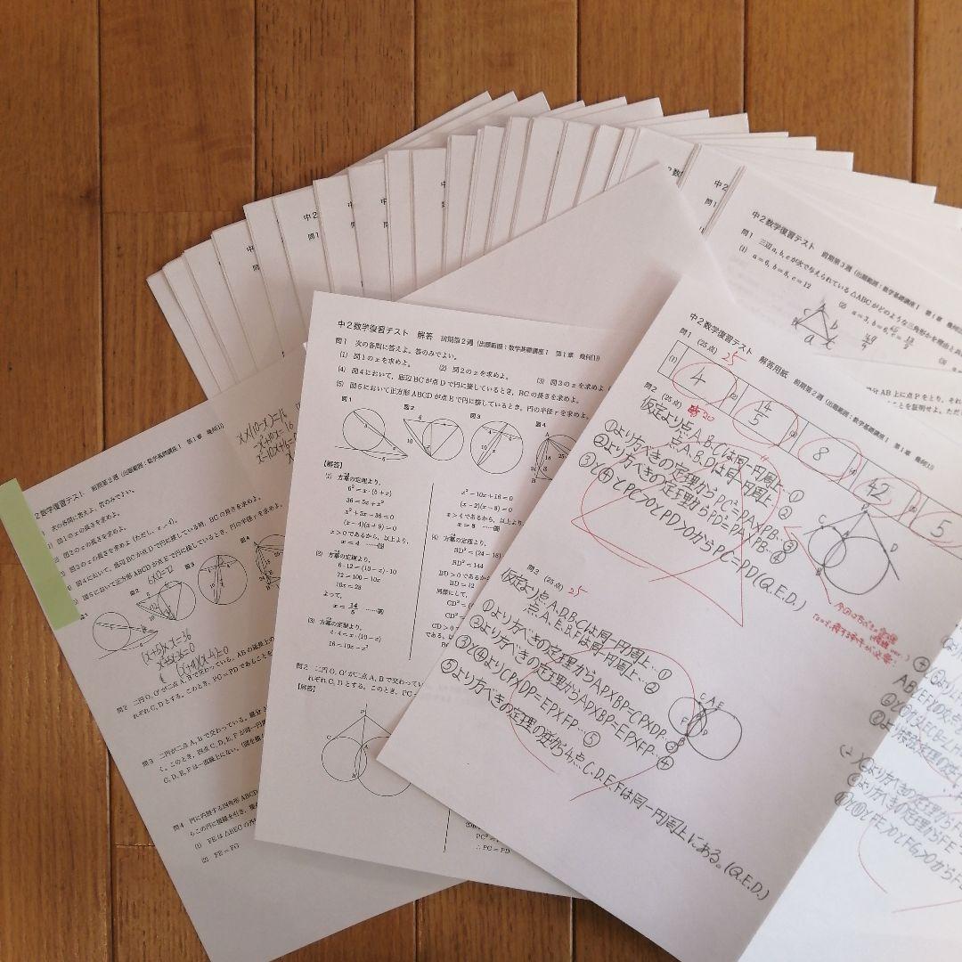 鉄緑会 中2数学 前期 教材一式セット