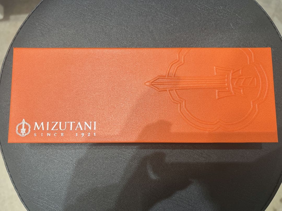 MIZUTANI セニングシザー オレンジレザーケース付き、右利き用