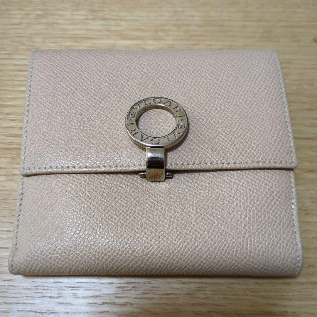 BVLGARI ベージュ 三つ折り財布