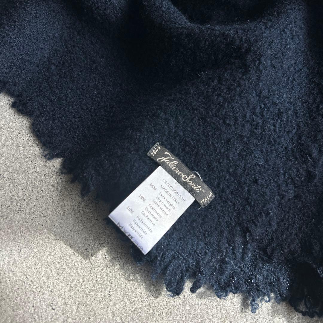 美品✨FALIERO SARTI カシミヤ混 バージンウール ネイビー ストール