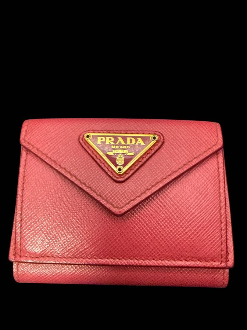 PRADA 三つ折り財布 サフィアーノ ピンク系 正規品