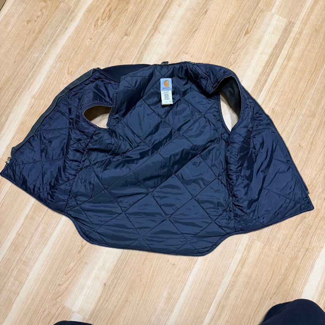 Carhartt ダックベストUSA製 腰ゴム モスグリーン　V02MOS