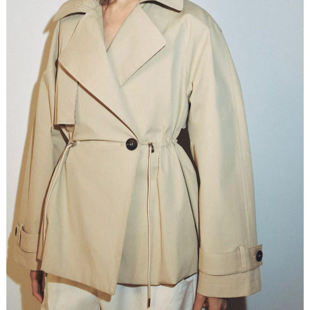 当日発送！ZARA 調節可能なウエスト ショートトレンチコート L