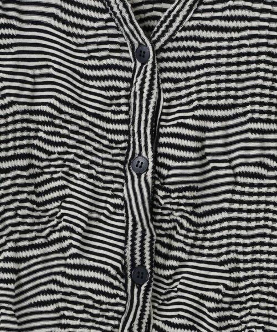 ＜6 COTTON MIX PATTERN BORDER カーディガン タンク