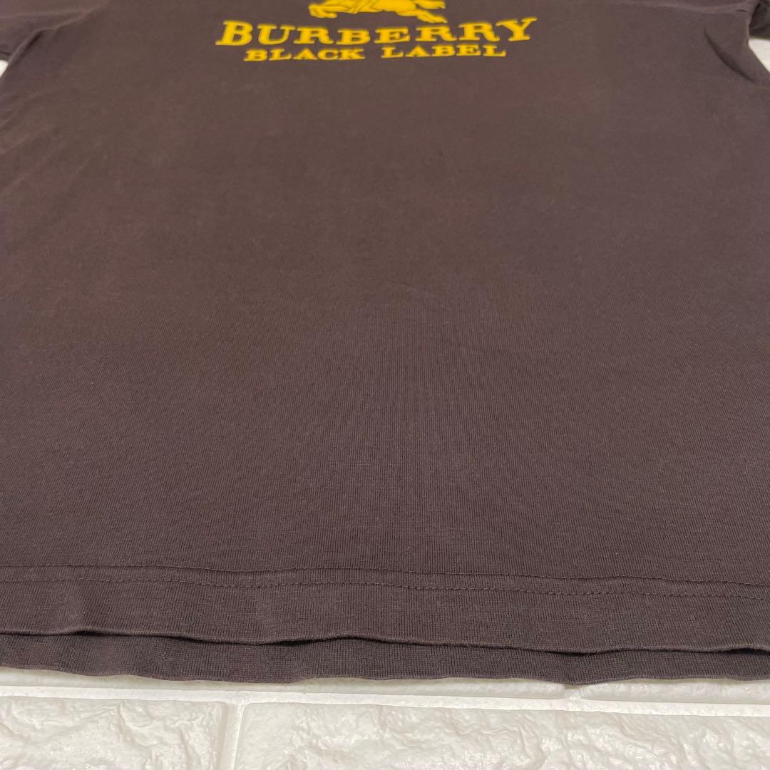 バーバリー ブラックレーベル リンガーネックＴシャツ M ホースマーク 半袖