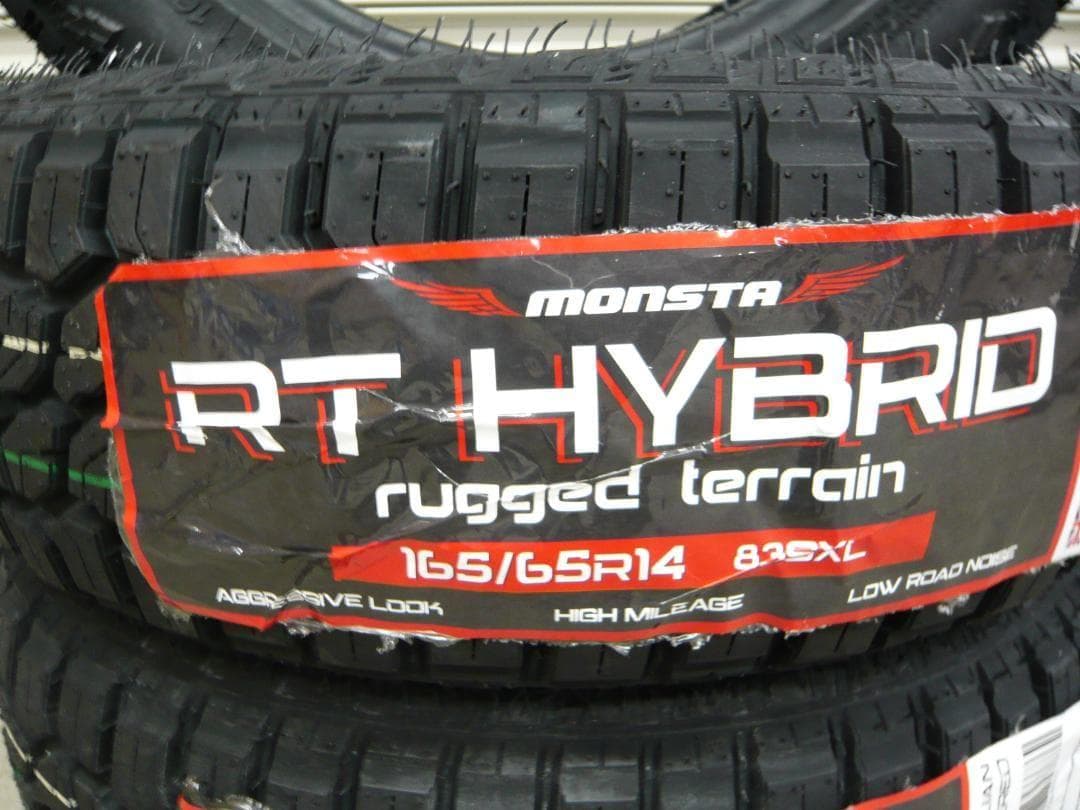 全国送料込☆モンスタRTハイブリッド☆165/65R14☆ゴツゴツタイヤ