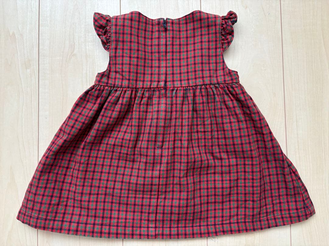 【美品】familiar チェック柄 ワンピース 80