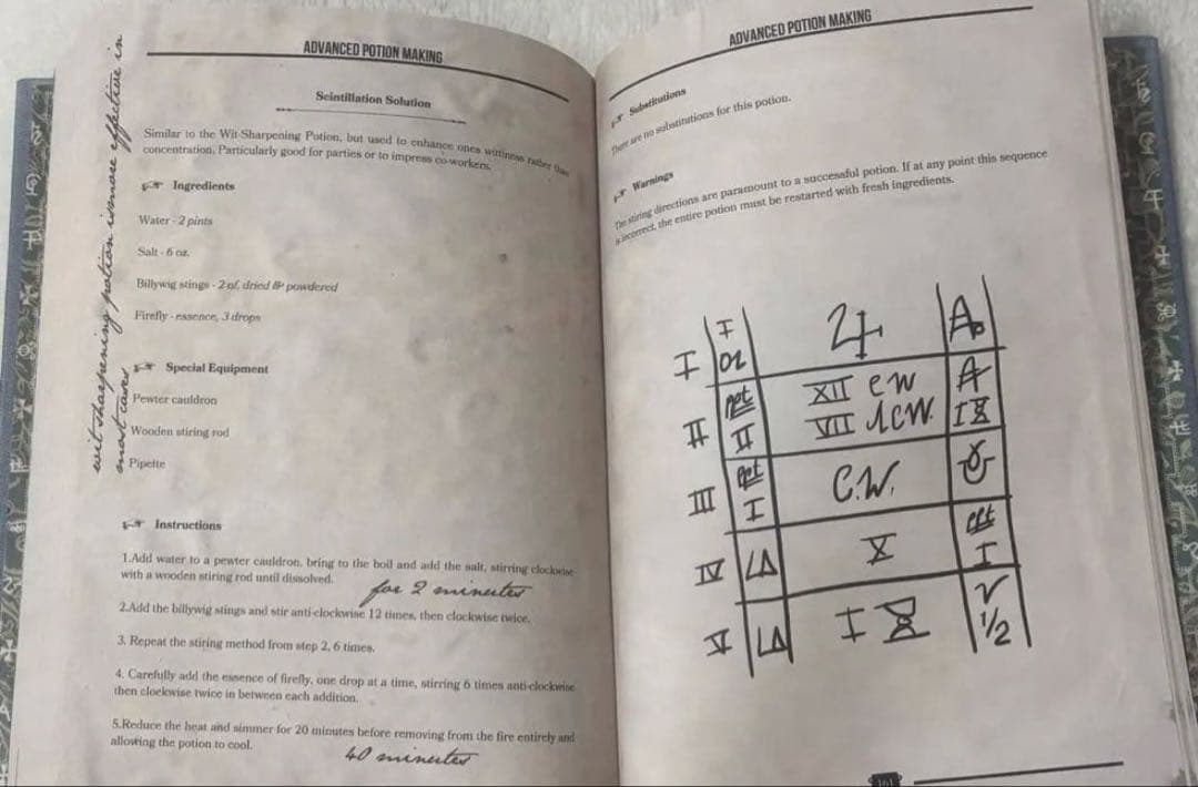 ハリーポッター　魔法薬学　教科書　レプリカ　スネイプ先生