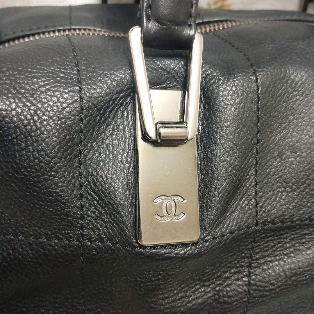 CHANEL シャネル ボストンバッグ✨️チョコバー✨️ブラックレザー✨️専用袋