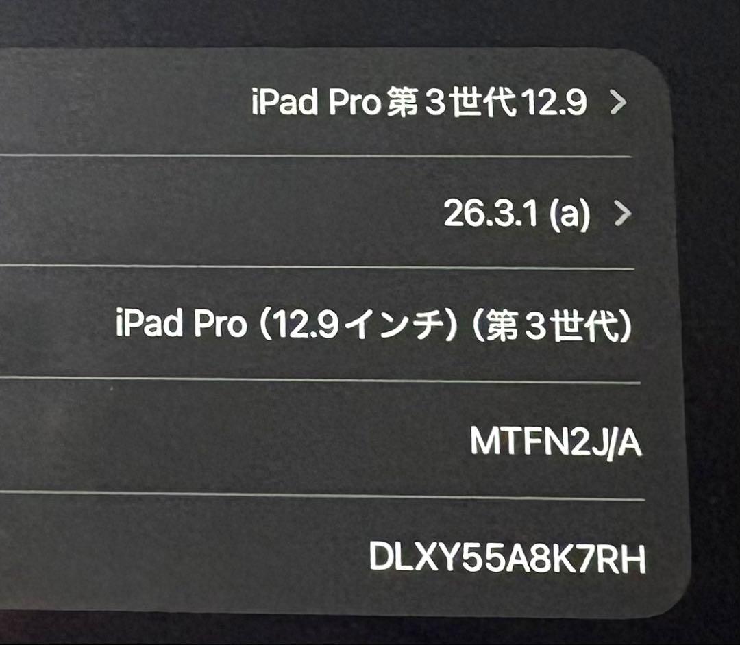 iPadPro第3世代12.9インチ 256G Apple Pencil付き