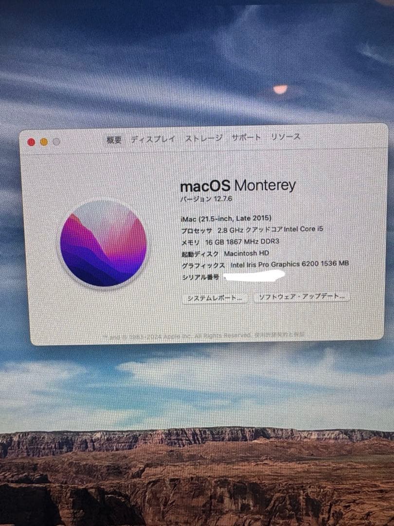 Macデスクトップ Apple iMac Late 2015 21.5-inch