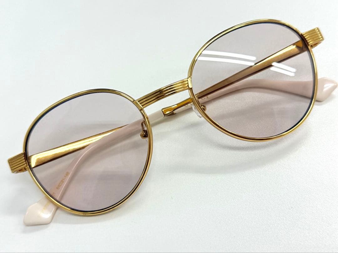 GUCCI グッチ　サングラス 眼鏡　ラウンド ゴールドフレーム