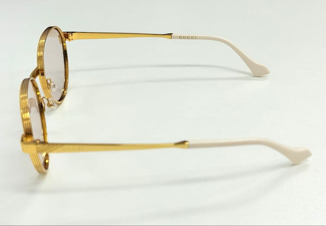 GUCCI グッチ　サングラス 眼鏡　ラウンド ゴールドフレーム
