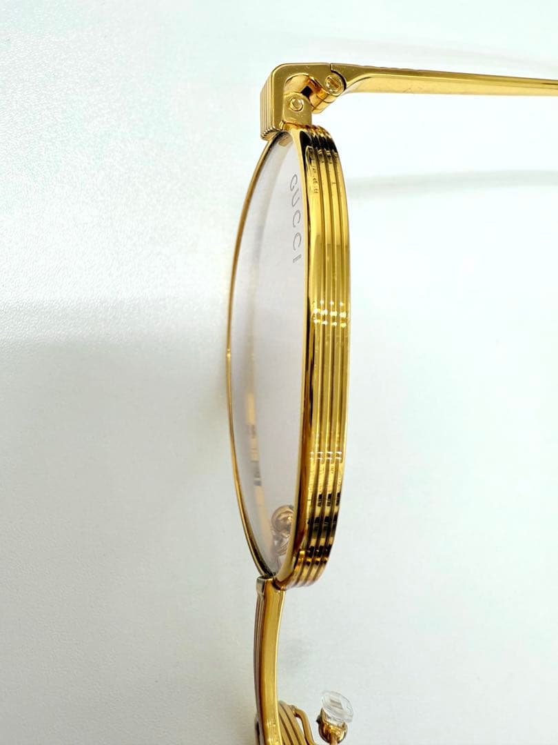 GUCCI グッチ　サングラス 眼鏡　ラウンド ゴールドフレーム