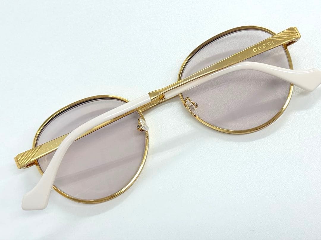 GUCCI グッチ　サングラス 眼鏡　ラウンド ゴールドフレーム