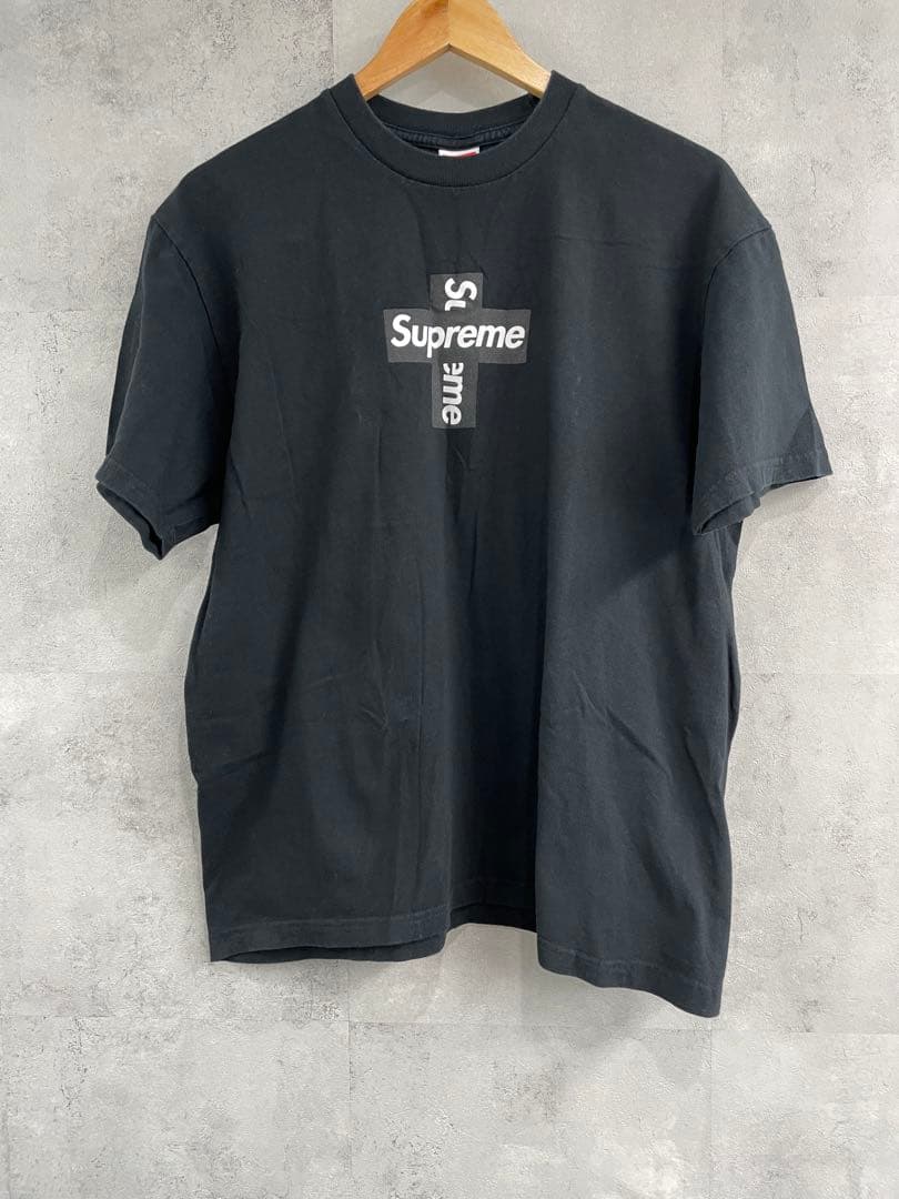 トップス Supreme Cross box logo tee BK C007256