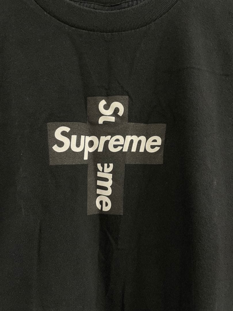 トップス Supreme Cross box logo tee BK C007256