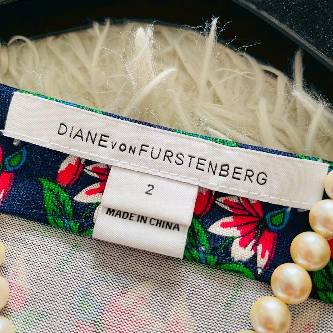 DVF●極美品●シルク100% 総花柄カシュクールIRINAラップワンピース M