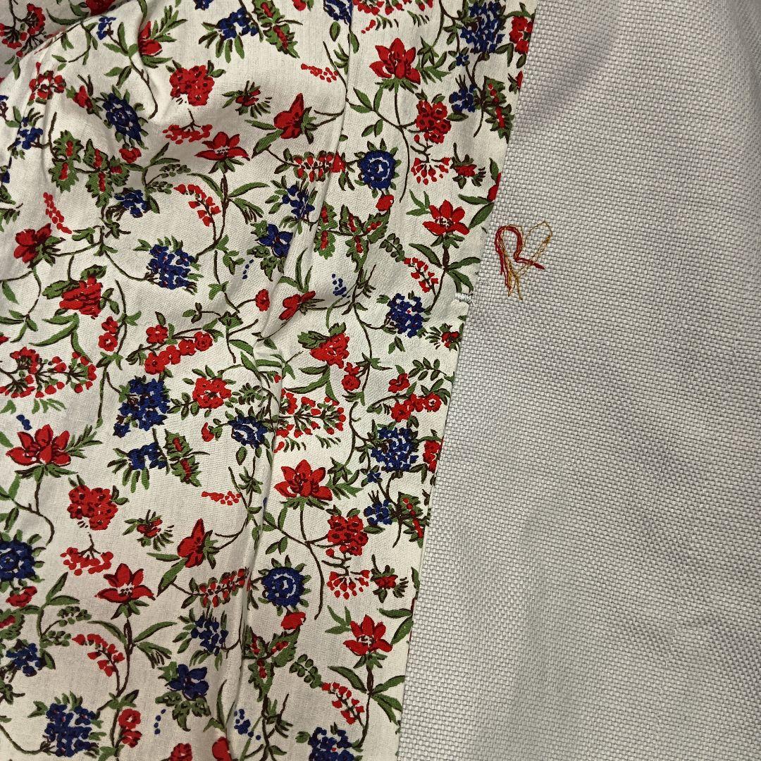 美品✨45R 45rpm 裏地リバティ ギマコットン ノーカラーコート 花柄