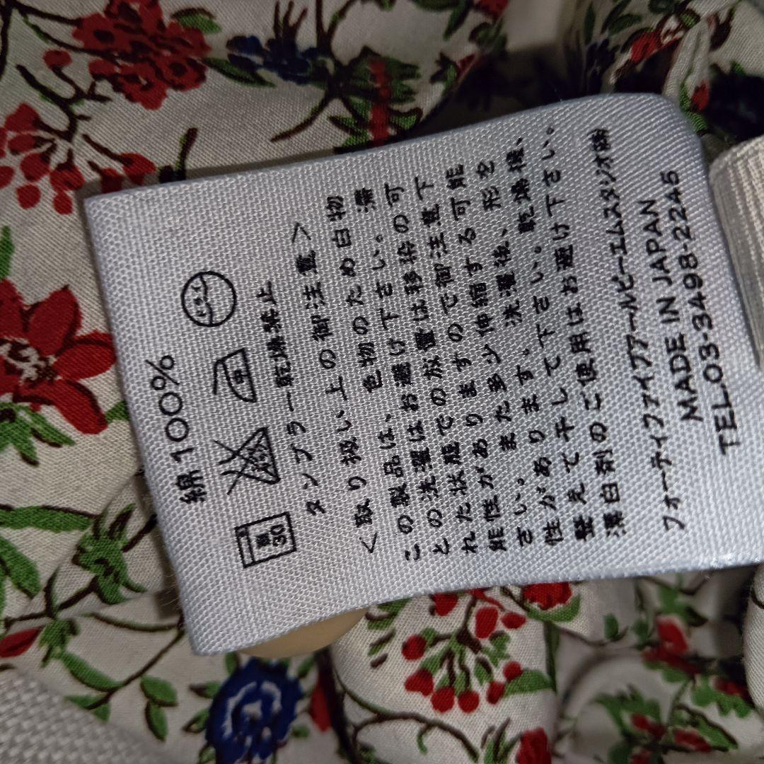 美品✨45R 45rpm 裏地リバティ ギマコットン ノーカラーコート 花柄