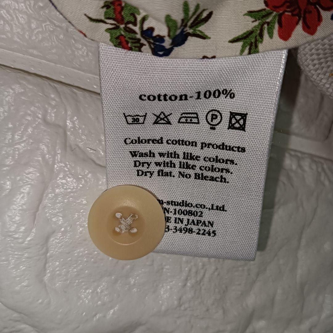 美品✨45R 45rpm 裏地リバティ ギマコットン ノーカラーコート 花柄