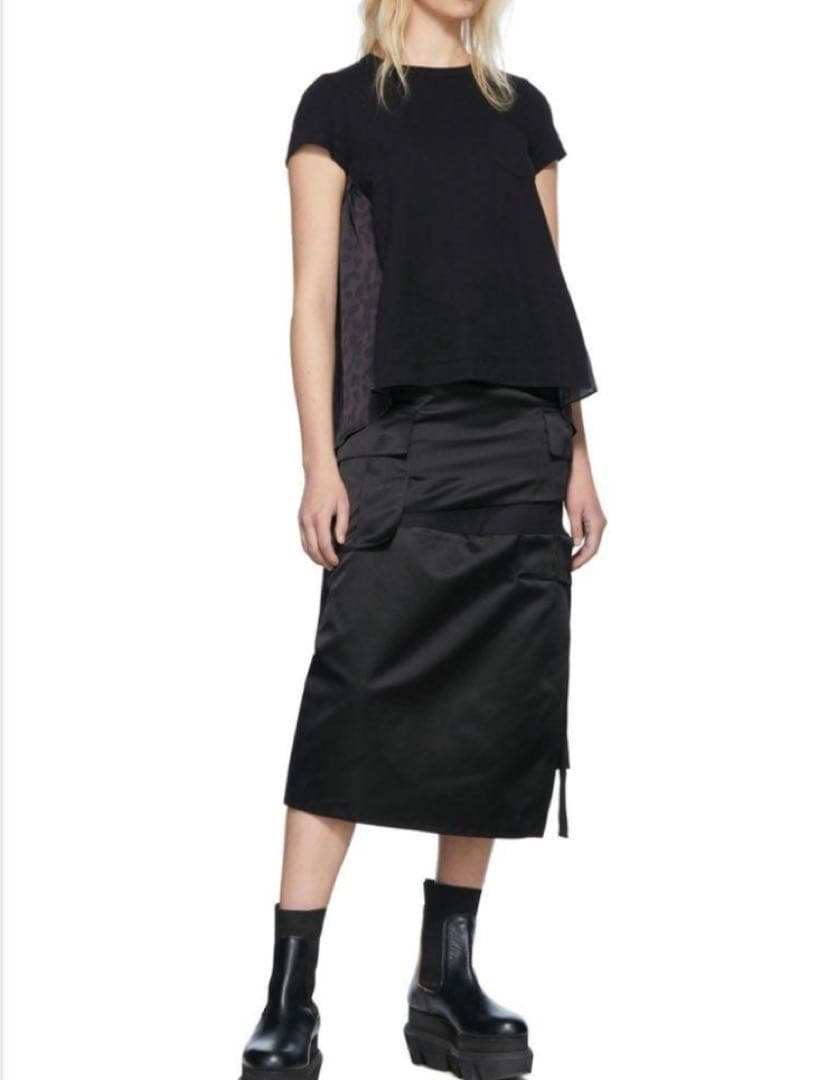 の*ん様 【美品】sacai ブラックサテンタイトスカート サイズ1