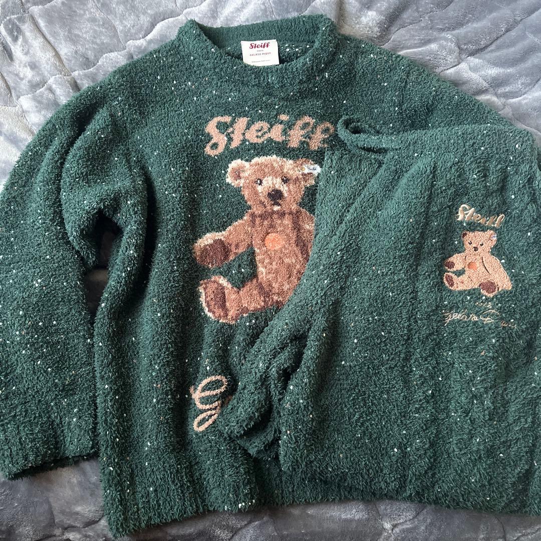 Steiff meets Gelato Pique ルームウェアセット　グリーン