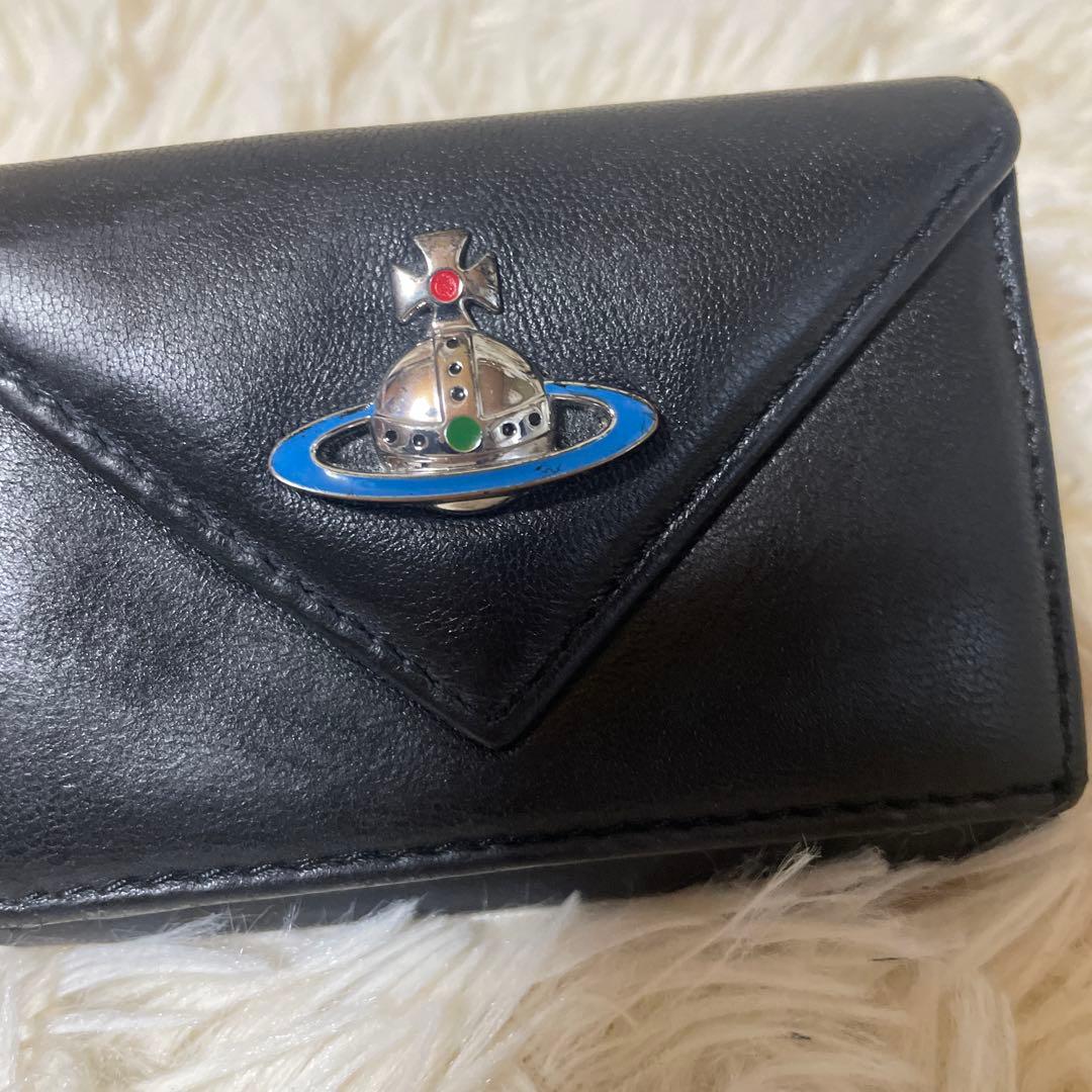 【美品】 Vivienne Westwood エマ 三つ折り財布 ブルーオーブ