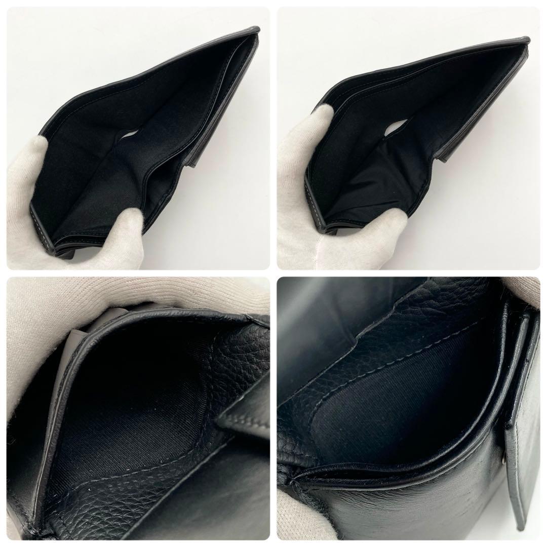 激レア！極美品✨ DIOR HOMME サドル 二つ折り財布 黒 レザー ロゴ