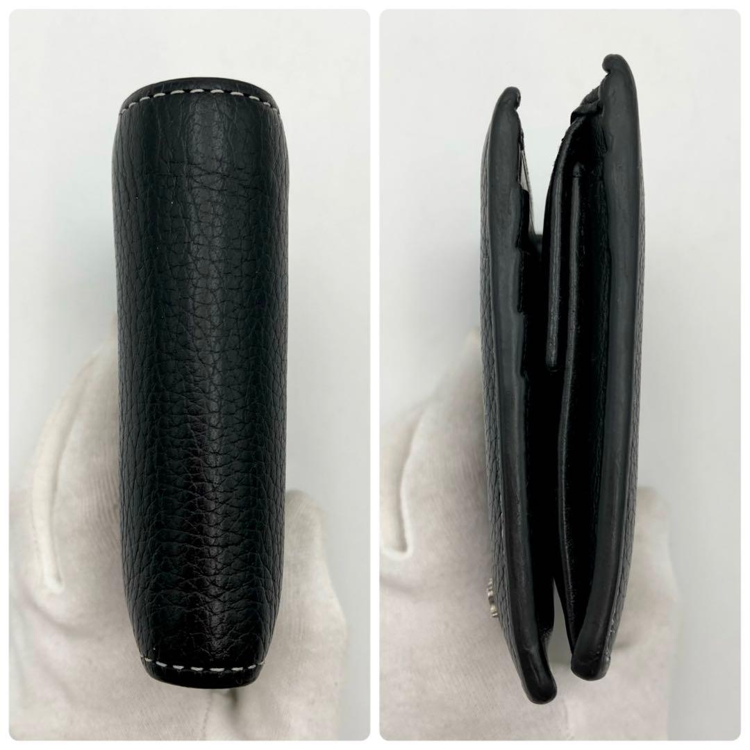 激レア！極美品✨ DIOR HOMME サドル 二つ折り財布 黒 レザー ロゴ