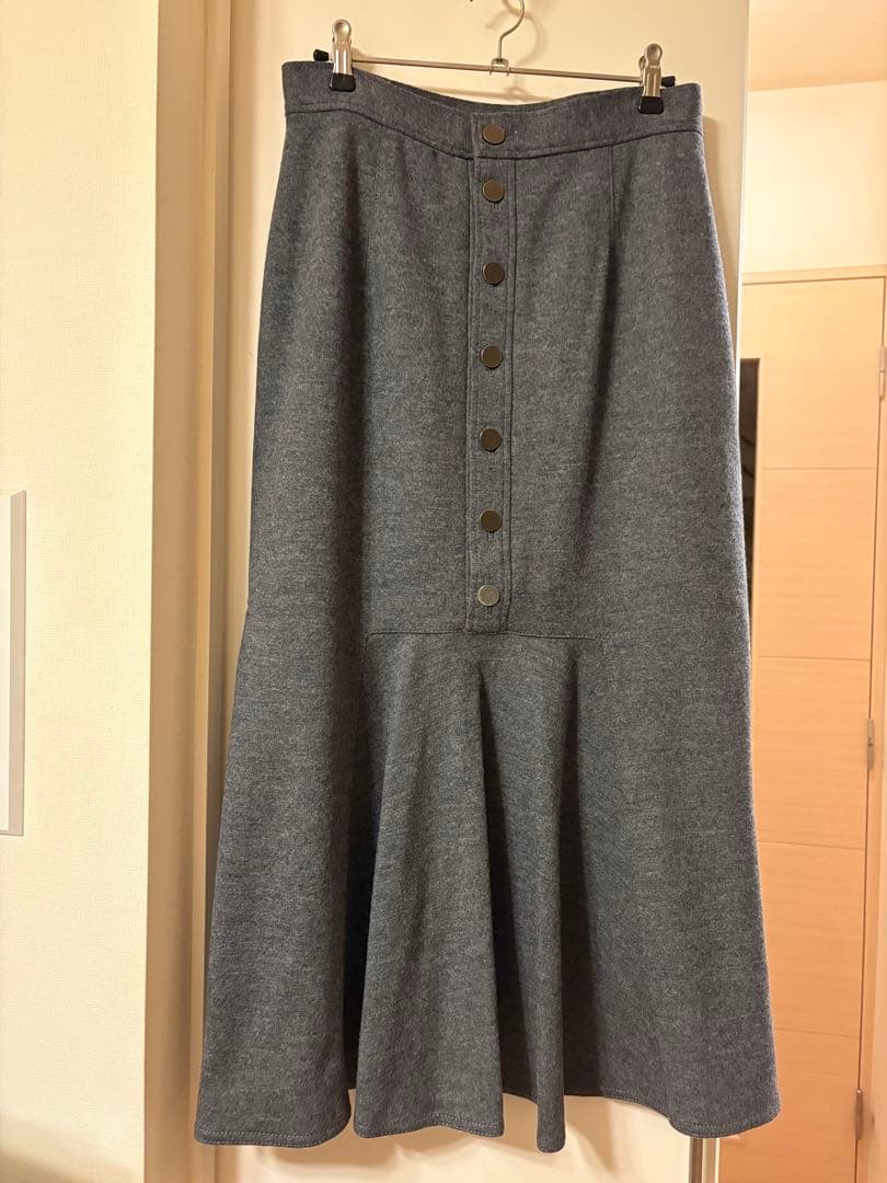 VERMEIL par iena 後ろボタンペプラムスカートsize40 グレー