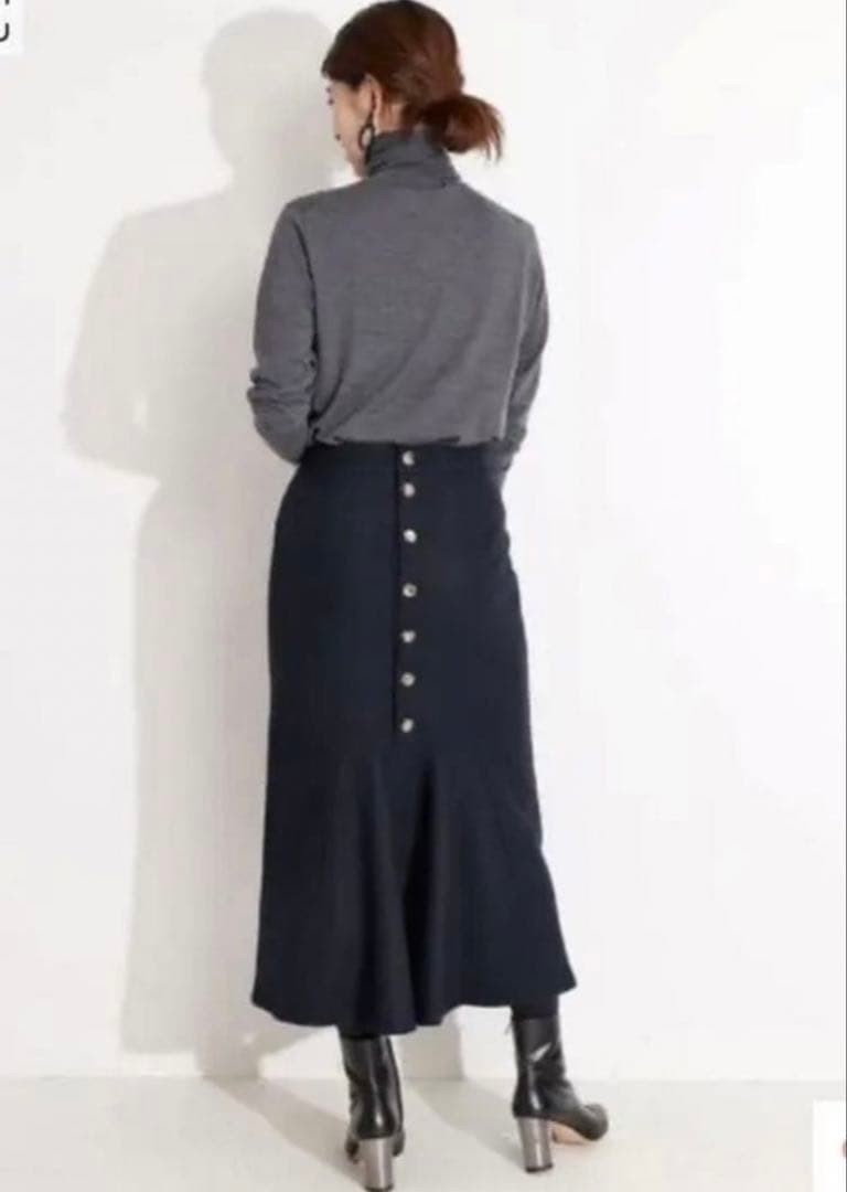 VERMEIL par iena 後ろボタンペプラムスカートsize40 グレー