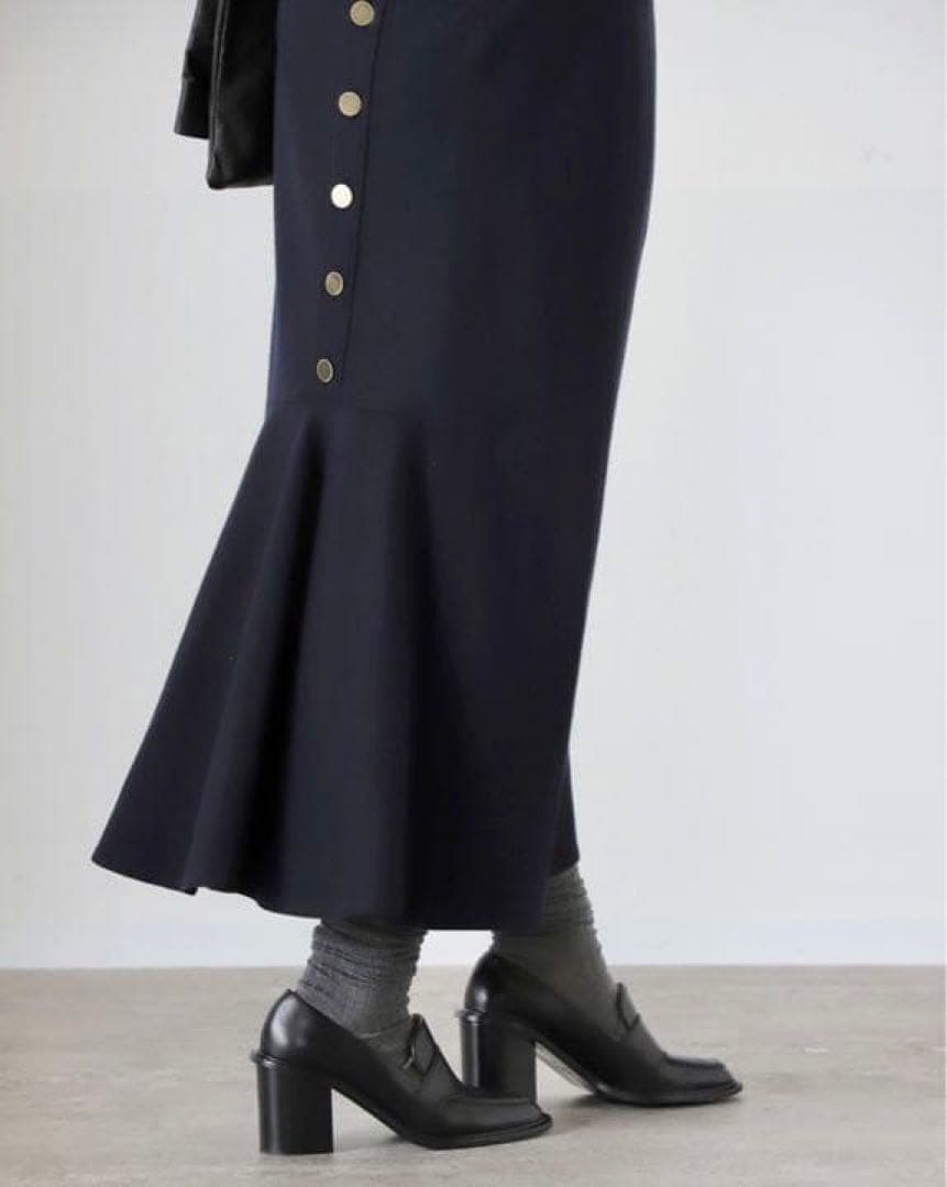 VERMEIL par iena 後ろボタンペプラムスカートsize40 グレー