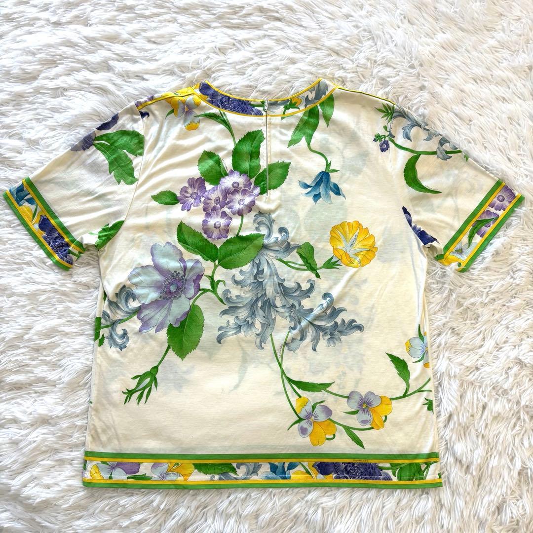 美品✨レオナール コットン100% 花柄 カットソー Tシャツ L レディース