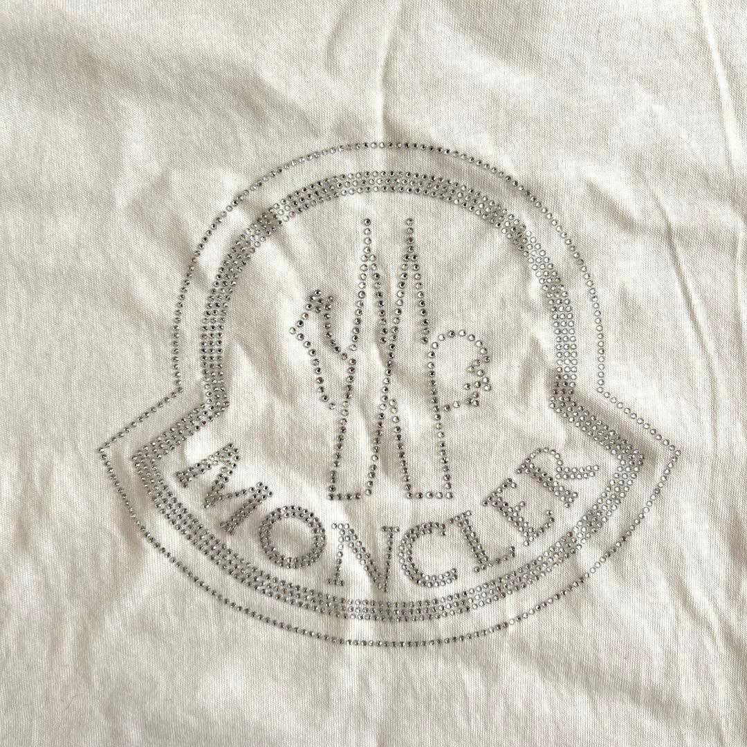 モンクレール　クリスタル　ロゴTシャツ 半袖　レディース　S ストーン