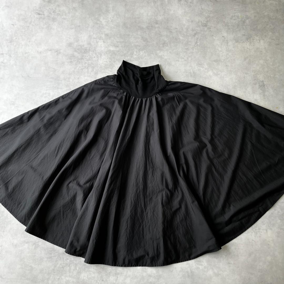 美品　アニエスベー　コットンポプリンフレアスカート　JUPEスカート 黒　944