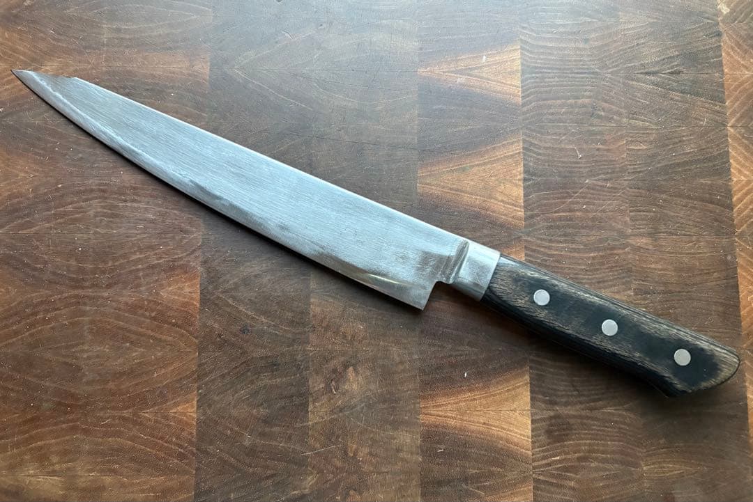 堺孝行　切付　牛刀　240mm 8寸　包丁　洋包丁　炭素鋼　研ぎ済み