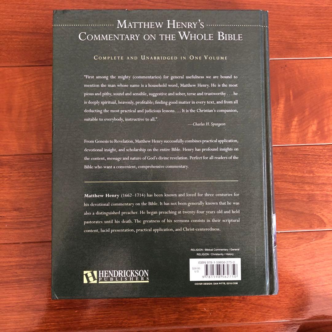 洋書 Matthew Henry's Commentary on the Bible