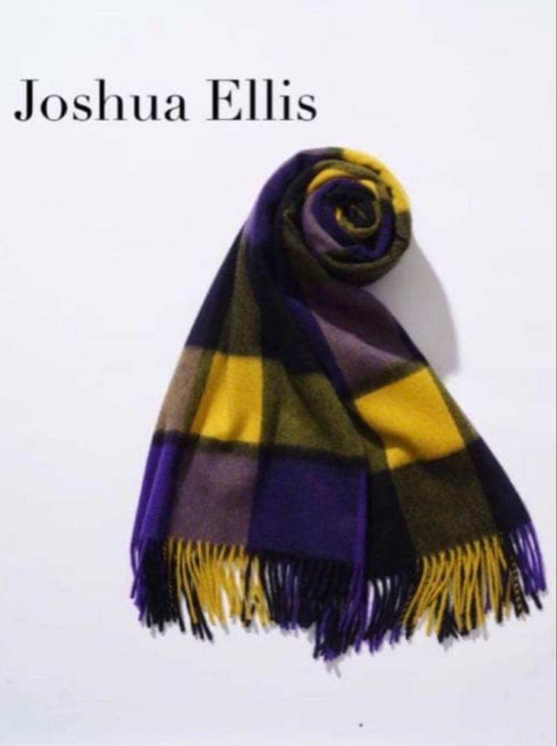 ◇◆美品 ジョシュアエリス カシミヤ 大判ストール ブロックチェック