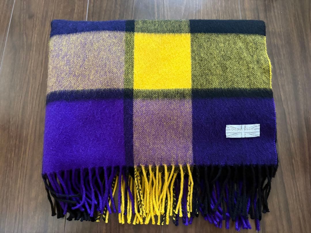 ◇◆美品 ジョシュアエリス カシミヤ 大判ストール ブロックチェック