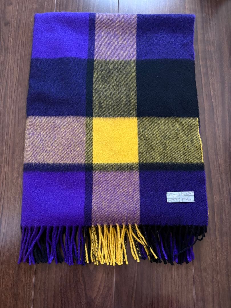 ◇◆美品 ジョシュアエリス カシミヤ 大判ストール ブロックチェック